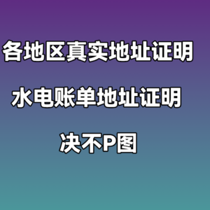 各地区水电账单地址证明 不P图  与真实证明一模一样